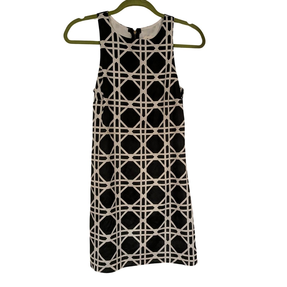 Everly Black White Geometric‎ Print Sleeveless Mini Dress Size S